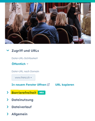 Anleitung in HubSpot, damit man die Alt-Text-Beschreibung hinzufügen kann