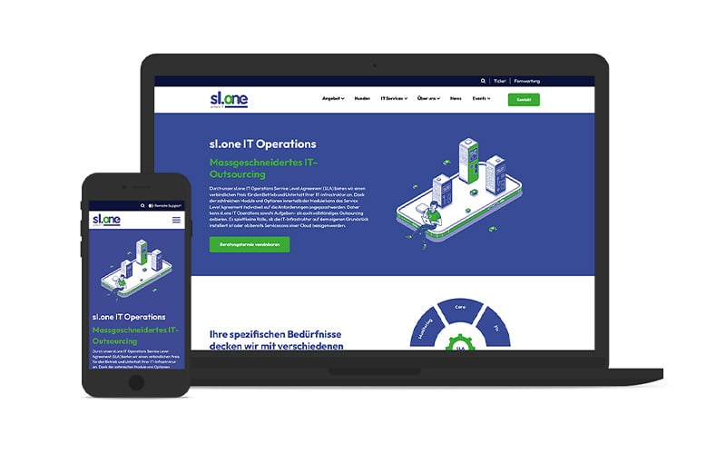 Screenshot der individuell mitHubSpot entwickelten Website für sl.one
