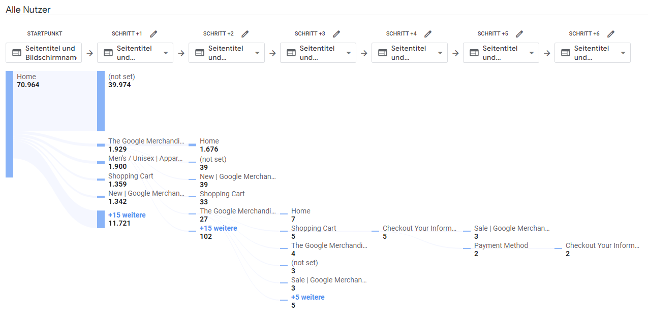 Überblick der Google Analytics Seite